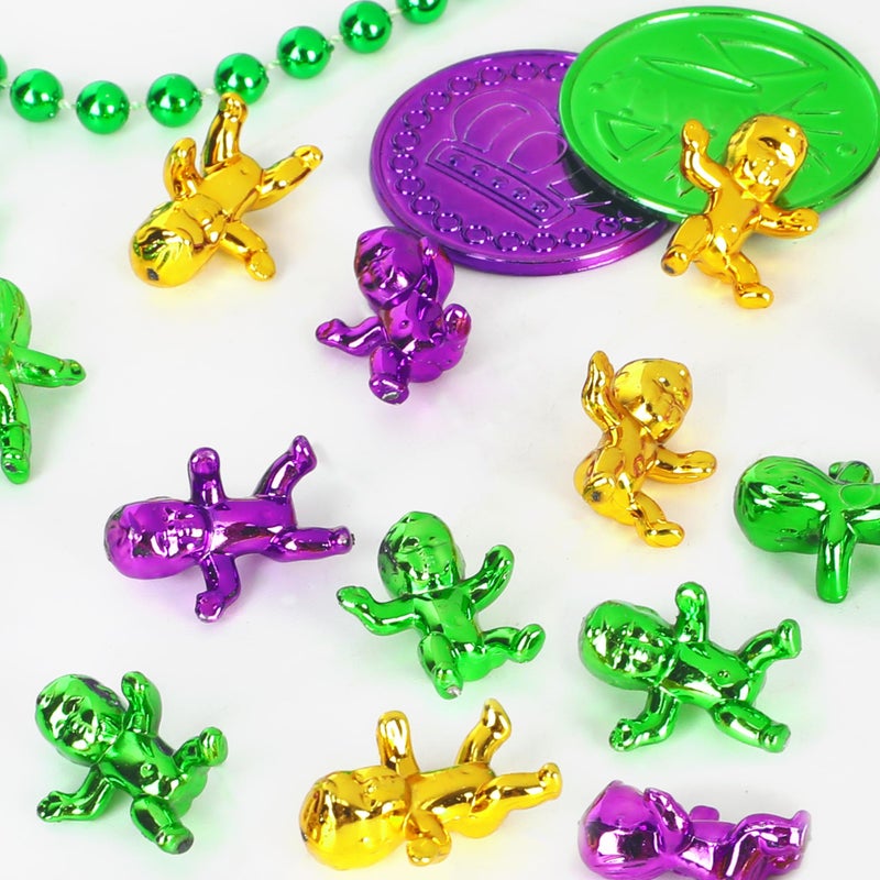 Blowata 24 PCS King Cake Babies, 1 Inch Plastic Babies for Mardi Gras, Purple Green Gold Tiny Plastic Baby for Baby Shower Favors Ice Cube Game for Mardi Gras Party Decorations - Image 4