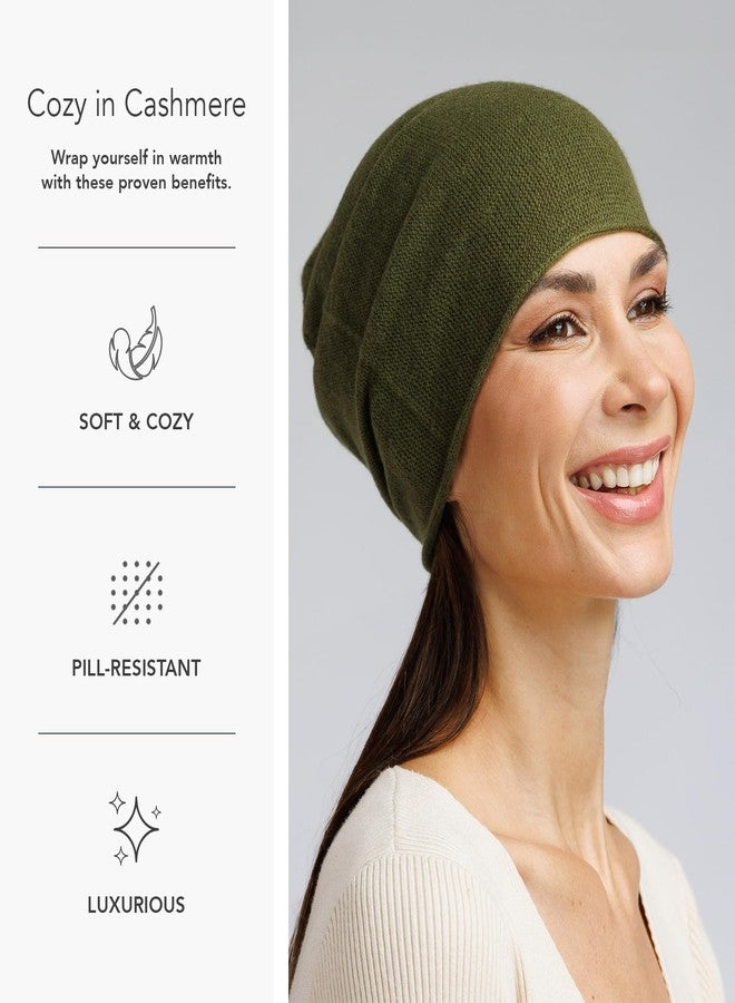 Fishers Finery Women's 100% Pure Cashmere Slouchy Beanie; Classic (Black) - Image 3