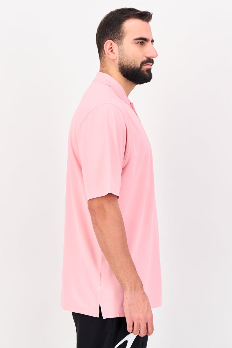 Greg Norman Men Sportswear Fit Short Sleeve Training Polo Shirt, Pink - Image 2