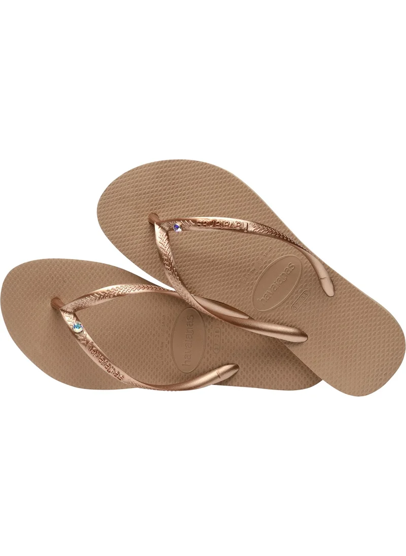 havaianas Pink Women's Beach Slippers Slim Crystal Sw