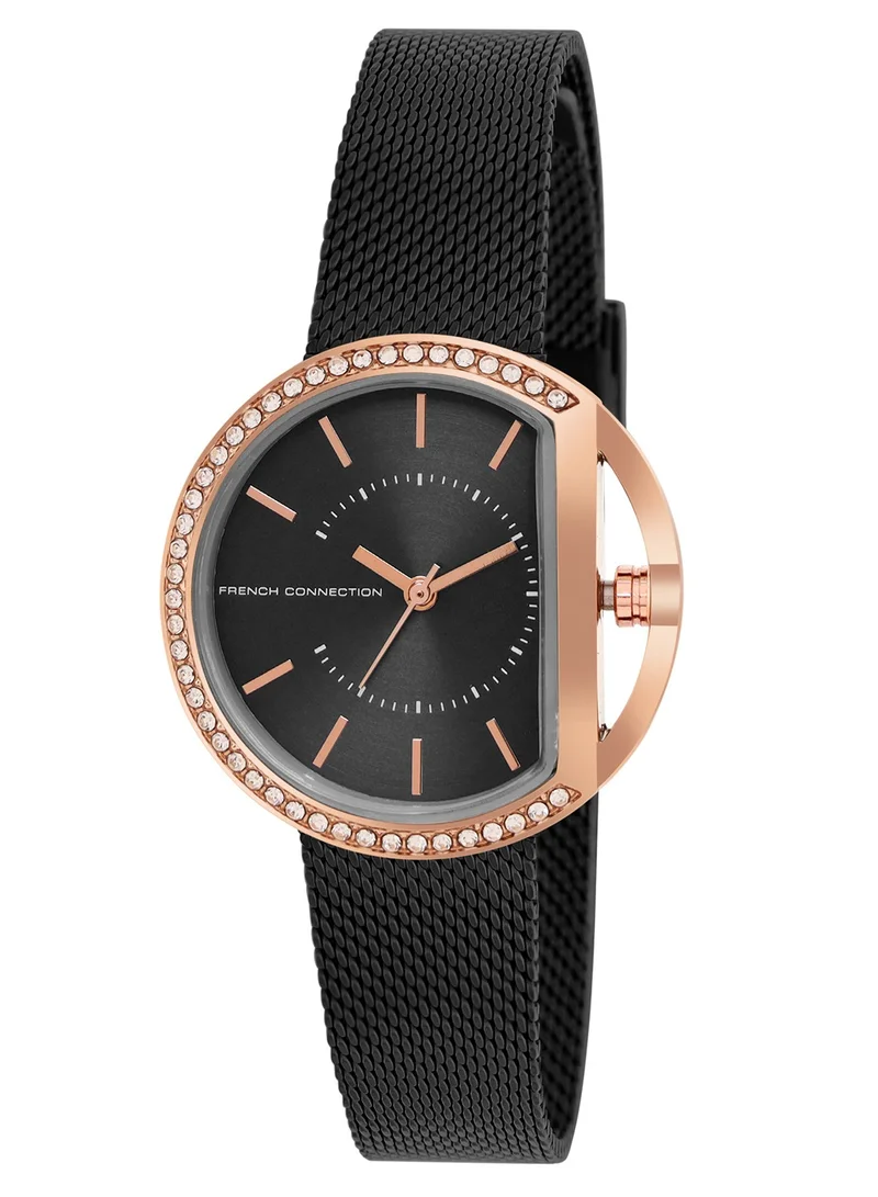 French Connection French Connection Women's Analog Watch With Black Stainless Steel Bracelet 34 mm FCN00031A