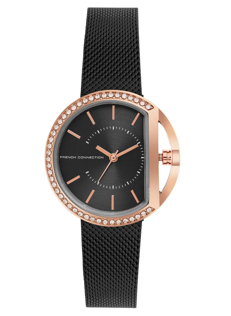 French Connection French Connection Women's Analog Watch With Black Stainless Steel Bracelet 34 mm FCN00031A