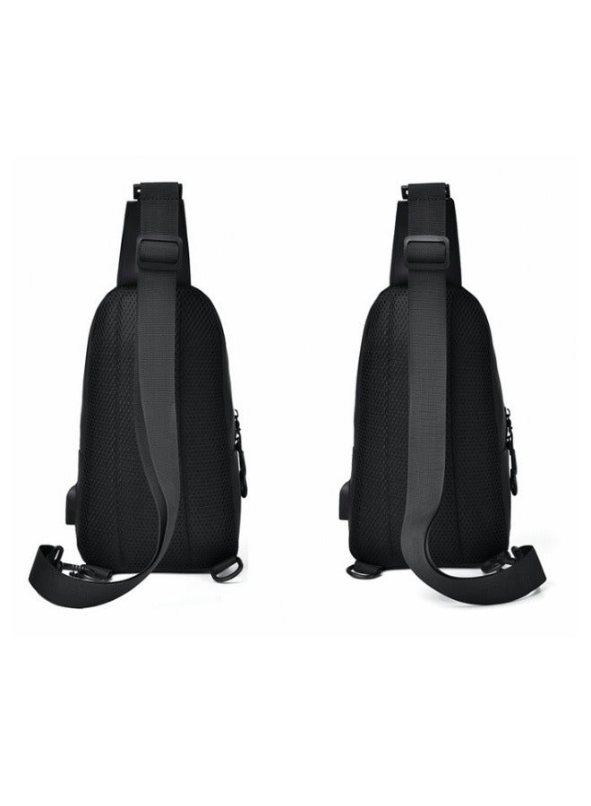 XiuWoo Anti Theft Sling Bag for Men, USB Charging Sport Sling Anti-Theft Shoulder Bag, Waterproof Chest Bag Motorcycle Bag Usb Charging Messenger Sling Shoulder Bags Backpack With Adjustable shoulder Strap  - Image 3