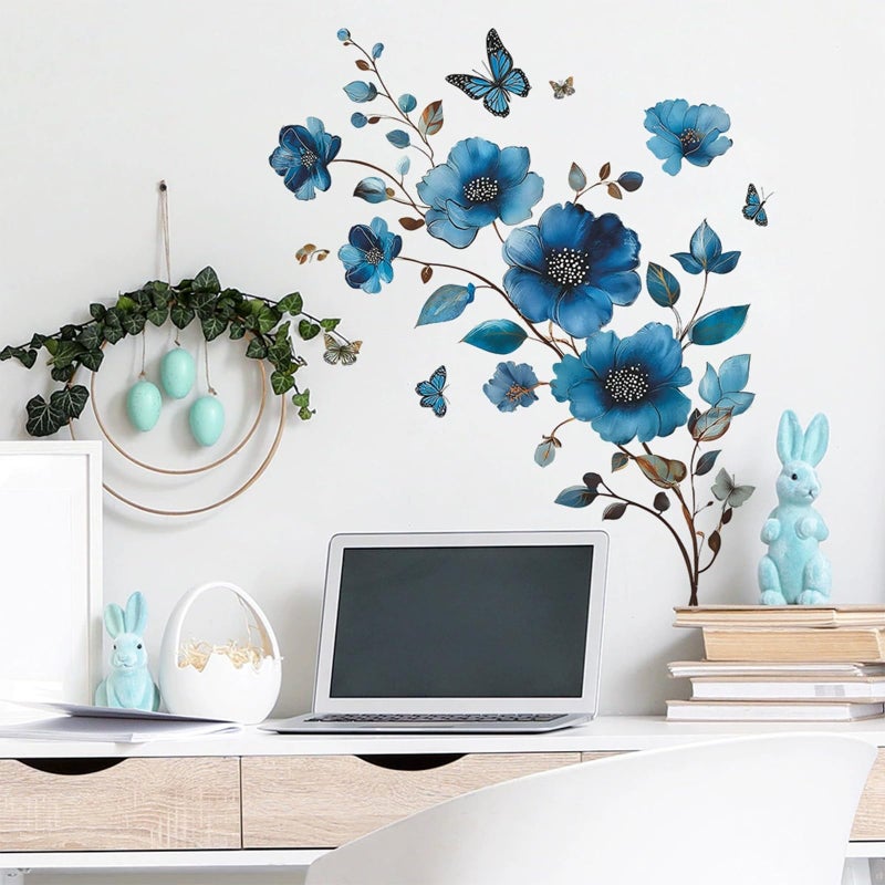 TUOKING Flowers Wall Stickers Decor,Removable Wall Murals Peel and Stick Modern Wall Art Decal Home Decor for Kitchen,Bedroom,Living Room - Image 2