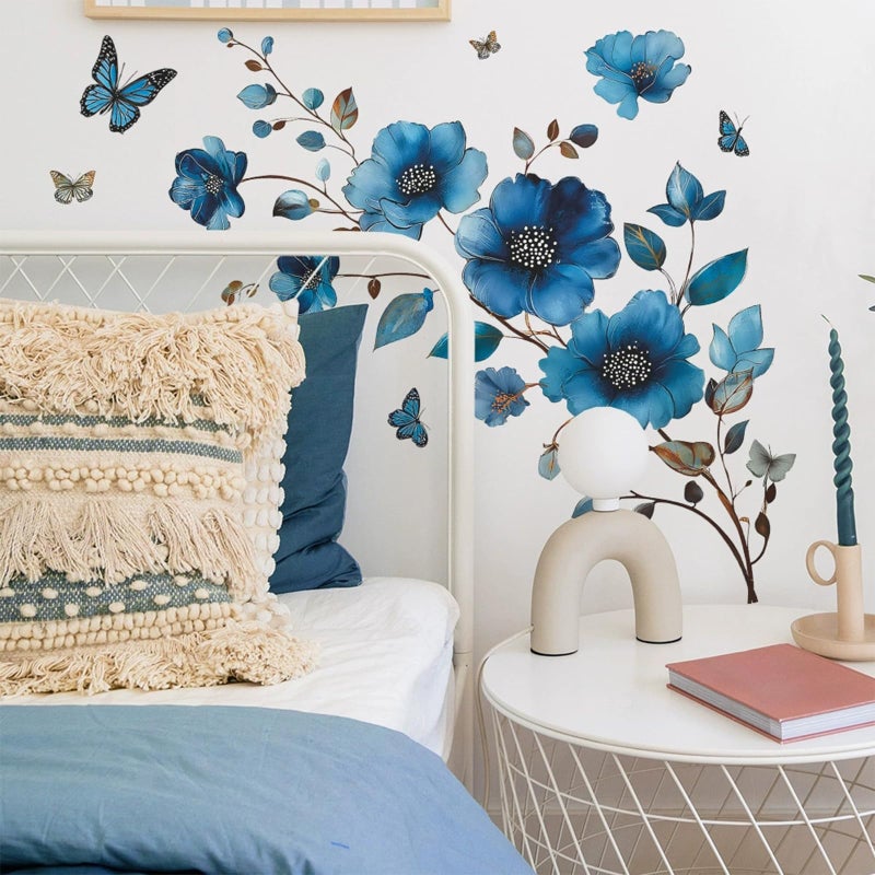 TUOKING Flowers Wall Stickers Decor,Removable Wall Murals Peel and Stick Modern Wall Art Decal Home Decor for Kitchen,Bedroom,Living Room - Image 1