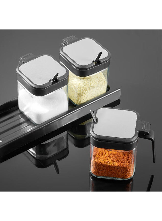 Bj Seasoning Container Set, Glass Spice Jars For Home Use, Kitchen Salt Shakers, Condiment Bottles, Seasoning Boxes, 3-piece Set - Image 4