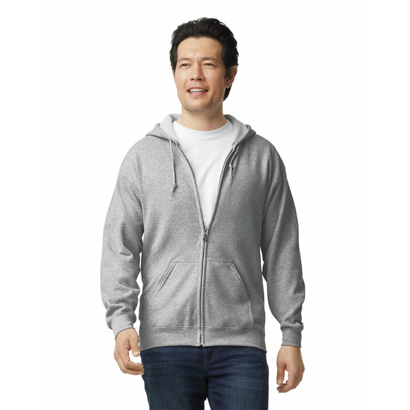 Gildan UGP Campus Apparel Gildan Men's Fleece Zip Hooded -Sweatshirt Style G18600, Sport Grey, Medium - Image 1