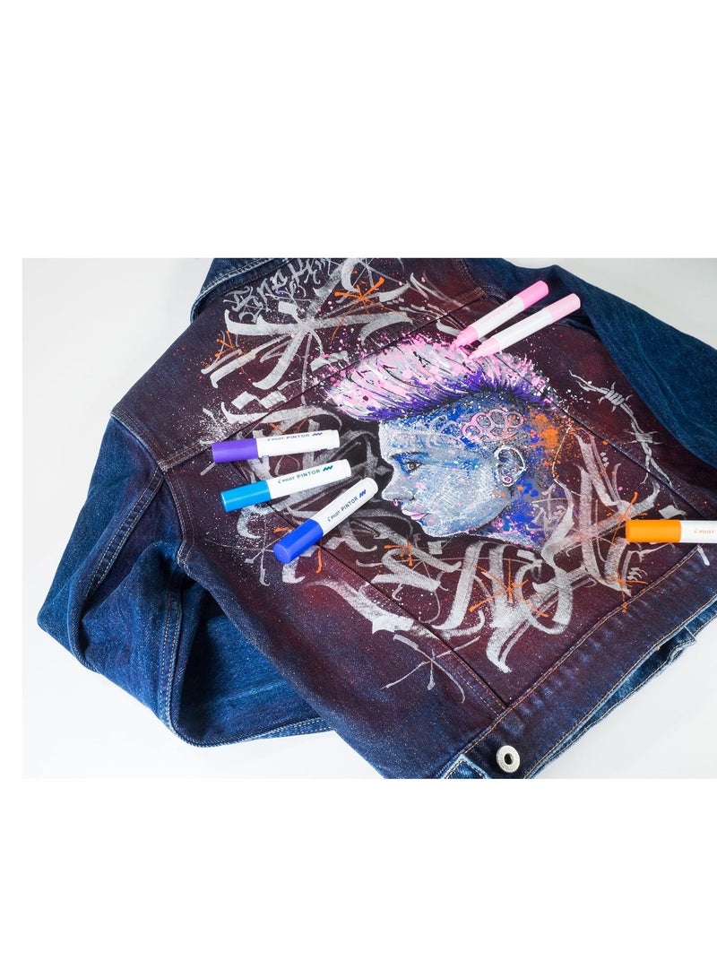 PILOT  markers طلاء مائي 6 قطع بقلم عريض 8.0 مم ألوان أساسية - Image 4