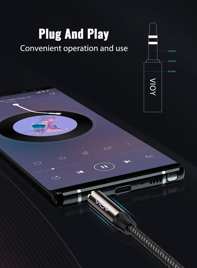 VIOY Aux Cable (15ft), [Copper Shell, Hi-Fi Sound] 3.5mm Male to Male Braided Auxiliary Cord Compatible with Headphone, Smartphone, Home/Car Stereo, Speaker, Echo & More……… - Image 3