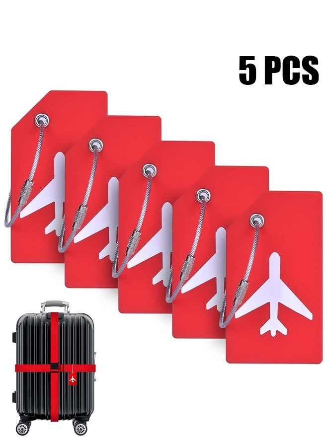 اتش واي سيليكون الأمتعة العلامة، مع اسم بطاقة الهوية بسرعة بقعة حقيبة الأمتعة، ومكافحة خسر العلامة، شخصية العلامة 5 حزمة الأمتعة العلامات حقيبة العلامة الفولاذ المقاوم للصدأ حلقة الأحمر - Image 1
