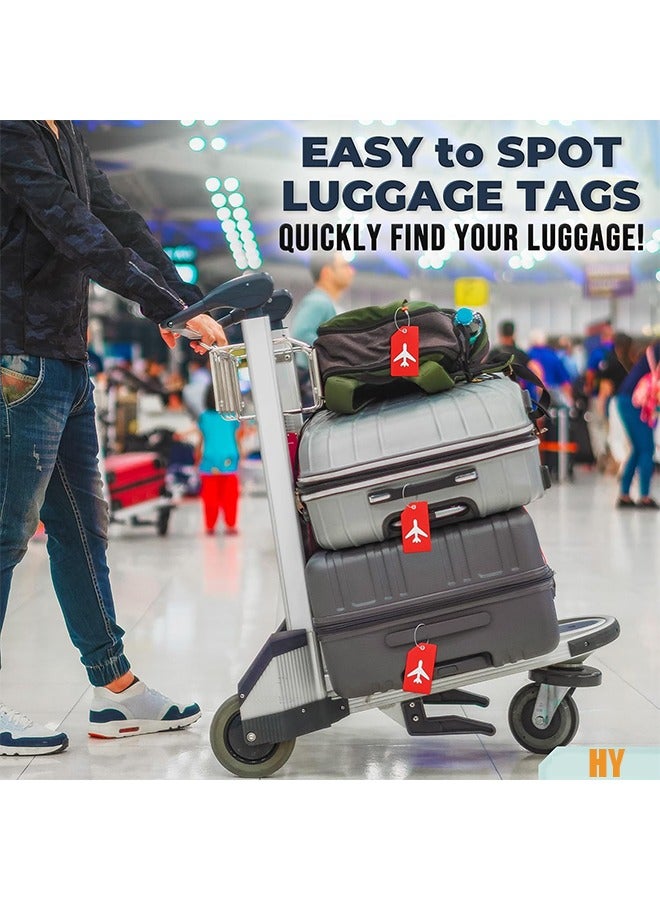 اتش واي سيليكون الأمتعة العلامة، مع اسم بطاقة الهوية بسرعة بقعة حقيبة الأمتعة، ومكافحة خسر العلامة، شخصية العلامة 5 حزمة الأمتعة العلامات حقيبة العلامة الفولاذ المقاوم للصدأ حلقة الأحمر - Image 5