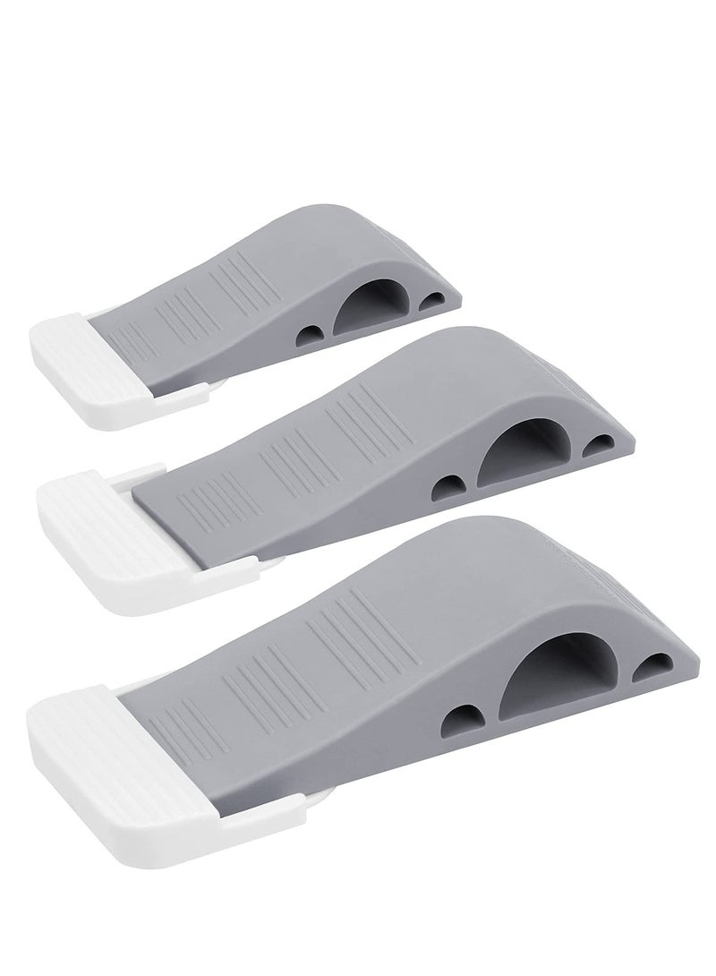 3 Pack Grey Rubber Door Stop Wedge Multi Surface Floor Protector Adjustable for Doors with Clearance Up to 08 Inches - Image 2