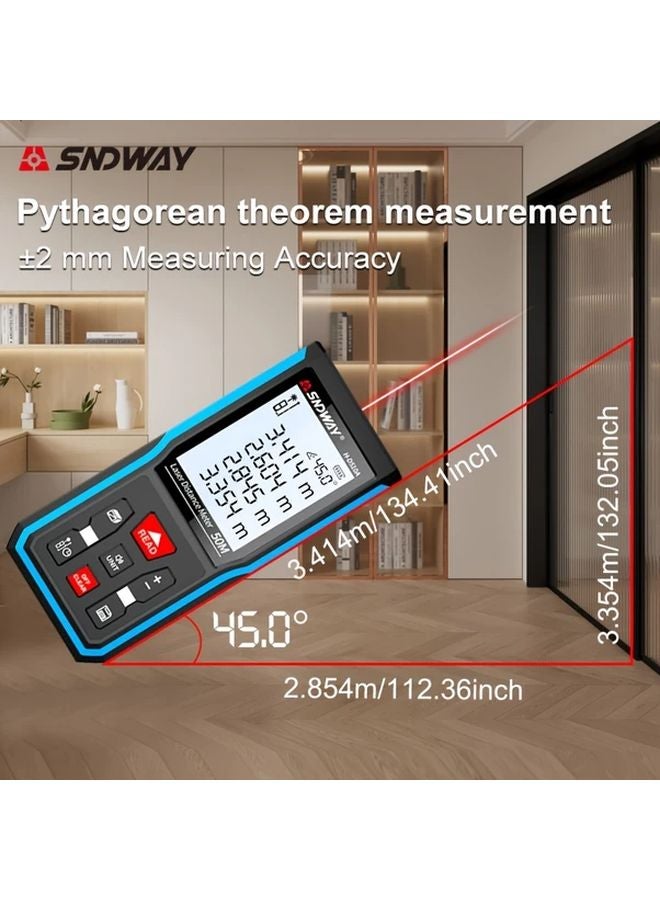 SNDWAY مقياس مسافة ليزر 100 متر مقياس مدى عالي الدقة قياس زاوية ارتفاع حجم - Image 5