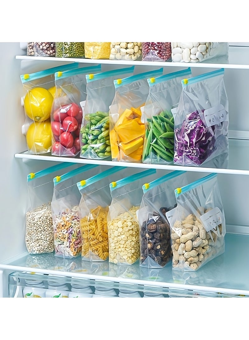 15-Piece Leakproof Freezer Bags with Zipper Lock – Reusable, Freshness Sealing Food Storage Pouches for Kitchen Organization & Meal Prep - Image 2