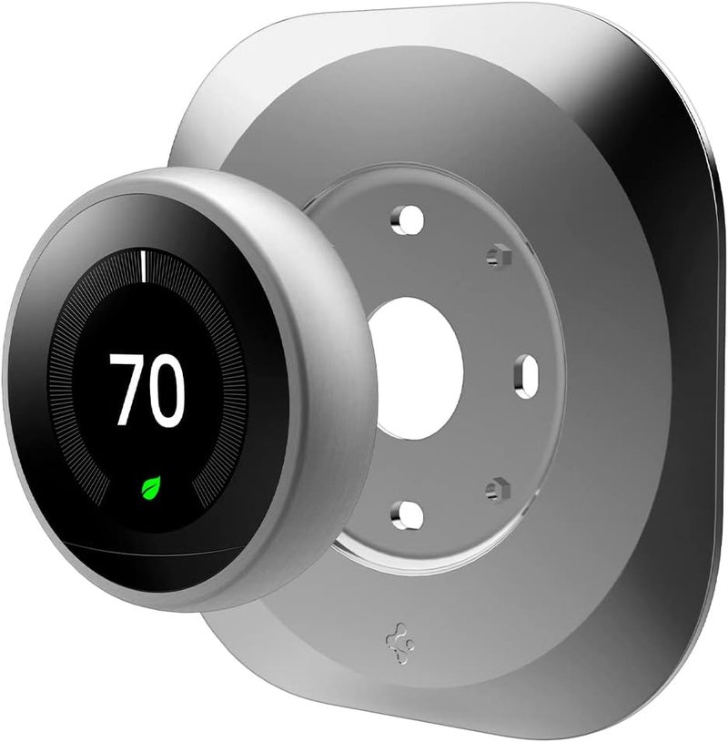Spigen لوحة جدارية مصممة لجهاز Google Nest Learning Thermostat الجيل 1/2/3 - فضي ستانلس ستيل - Image 1