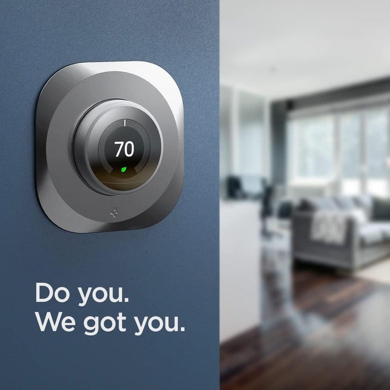 Spigen لوحة جدارية مصممة لجهاز Google Nest Learning Thermostat الجيل 1/2/3 - فضي ستانلس ستيل - Image 4