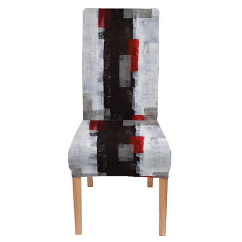 CAPSCEOLL Grey Chair Covers Chair Seat Covers Set of 4 Chair Seat Covers Removable Washable Parson Chair Covers for Dining Room Living Room Kitchen - Image 2