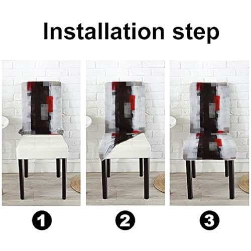 CAPSCEOLL Grey Chair Covers Chair Seat Covers Set of 4 Chair Seat Covers Removable Washable Parson Chair Covers for Dining Room Living Room Kitchen - Image 5