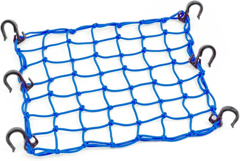 PowerTye 50153 Blue 15"X15" Cargo Net Featuring 6 Adjustable Hooks & Tight 2"x2" Mesh - Image 1