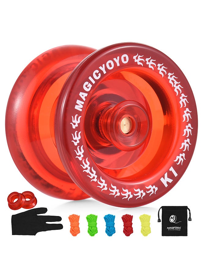 Magic Yoyo Unresponsive Yoyo for Kids Yo-Yo Ball with 5 Replacement Strings Glove Storage Pouch  - Image 1