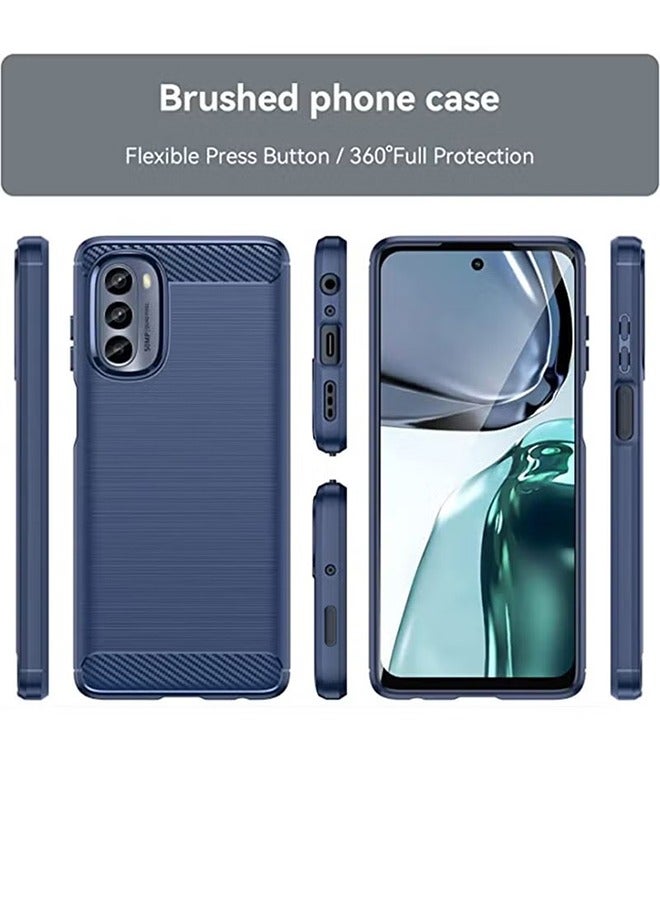 Motorola Moto G62 5G Case Cover Protector with Shockproof Slim Soft TPU Silicone Carbon Fiber Cell Accessories Phone Cover Anti-Scratch Non slip Blue - Image 2