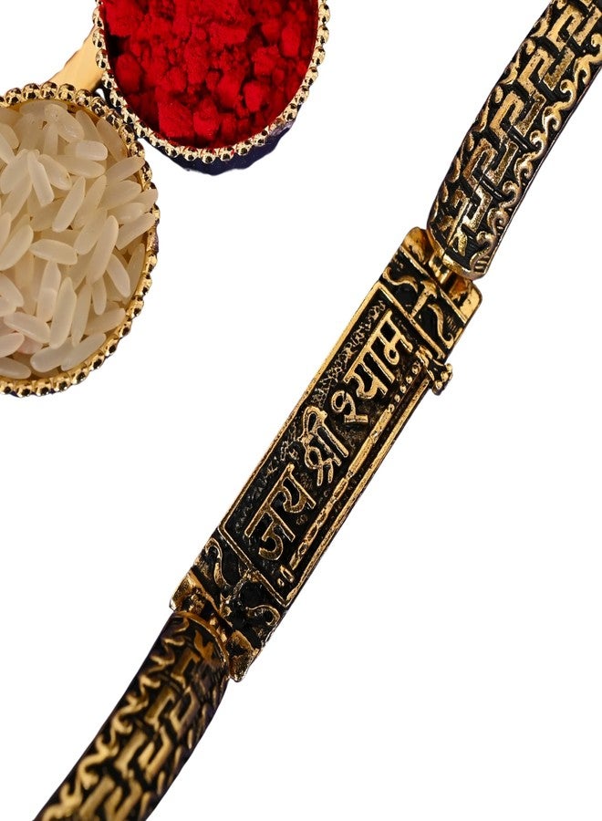 Poorak Religious Assorted Gift – 1 Kada, Roli Chawal & Greeting Card - Image 1