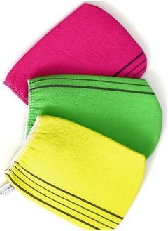 Generic Set of 3 Genuine Korean Exfoliating Bath Scrub Mittens - Premium Quality Shower Gloves for Smooth Skin  - Image 1