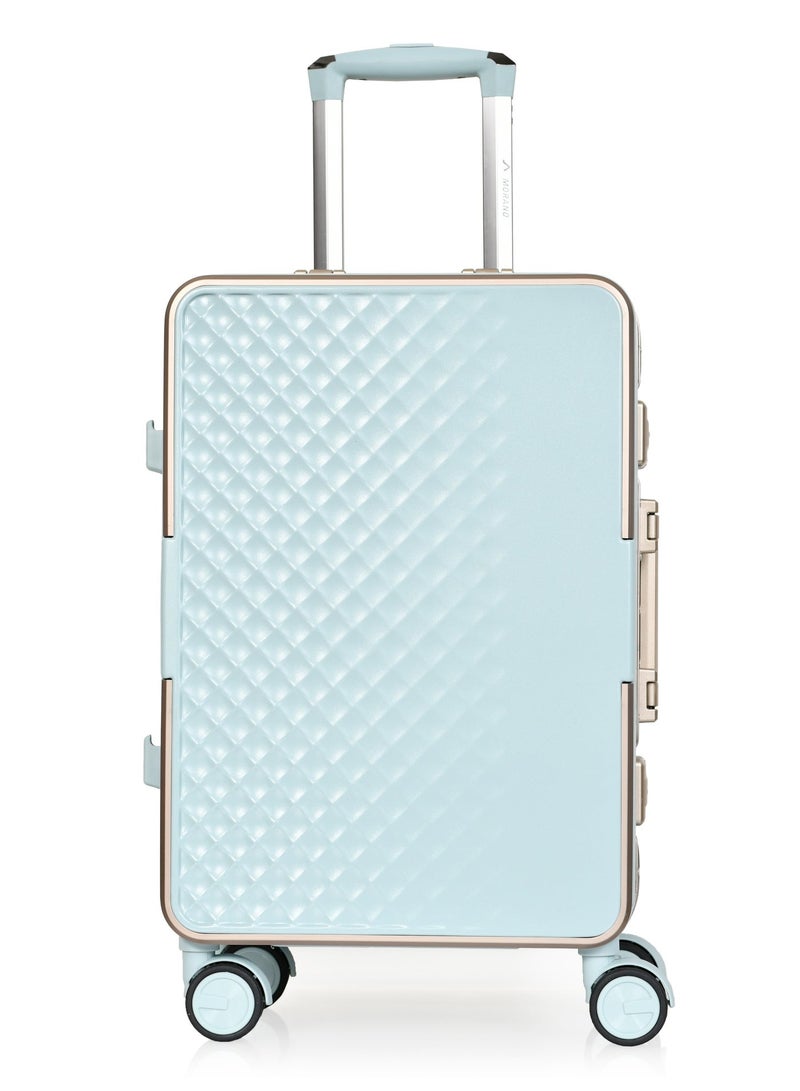 Morano Modern Carry-on Aluminum Frame Polycarbonate Luggage with Four Universal Wheels and Combination Lock (Blue) Size: 35 CM X 24 CM X 55 CM - Image 2