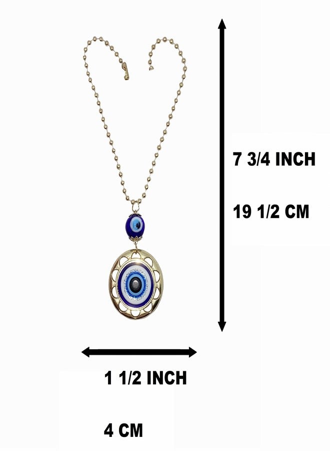 LUCKBOOSTIUM Evil Eye Wheel of Fortune Wall and Door Hanging Ornament with Gold Metal Chain - Boost Your Energy - for Luck and Protection - Perfect for Car, Home or Office Door - Image 2