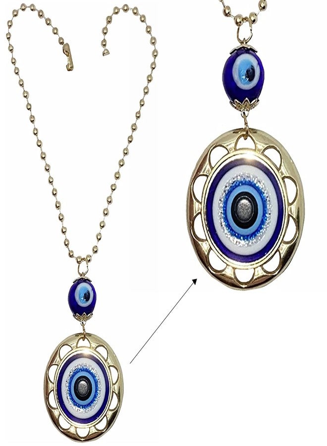 LUCKBOOSTIUM Evil Eye Wheel of Fortune Wall and Door Hanging Ornament with Gold Metal Chain - Boost Your Energy - for Luck and Protection - Perfect for Car, Home or Office Door - Image 1