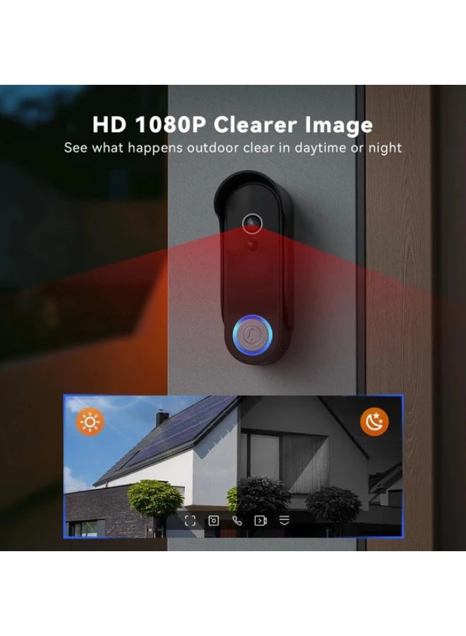 كروني جهاز الاتصال الداخلي الذكي Crony Tl-Ah708-B3 المزود بشاشة تعمل باللمس مقاس 7 بوصات وكاميرا عالية الدقة 1080 بكسل وزاوية واسعة 160 درجة وفتح عن بعد وبطارية تدوم 90 يومًا، مثالي لترقية أمن الفيلا/المنزل. - Image 3