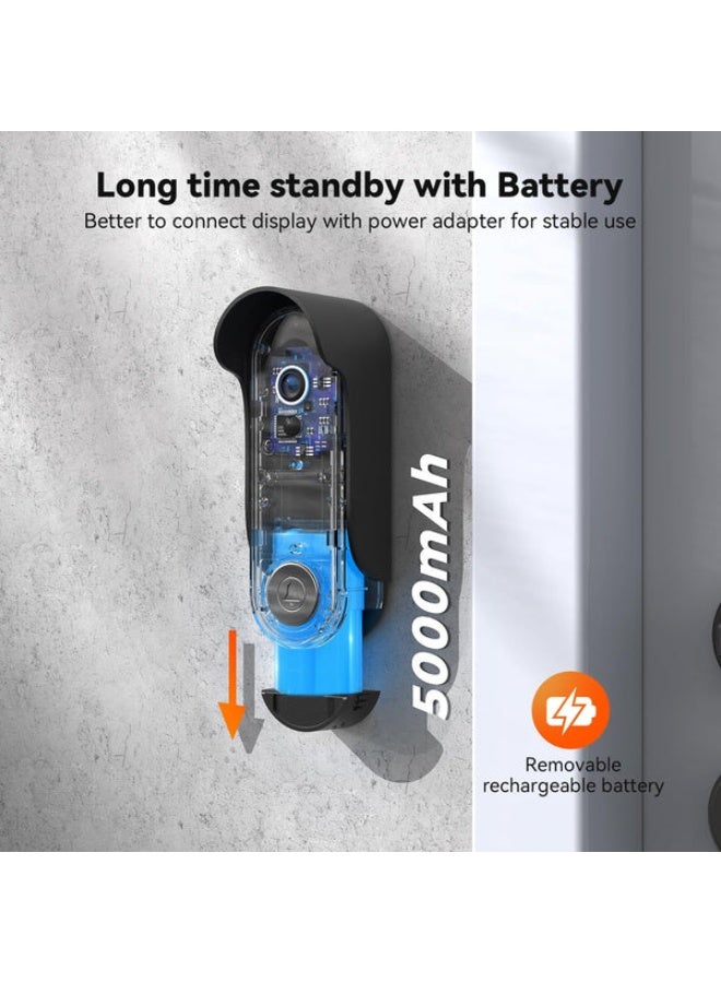 كروني جهاز الاتصال الداخلي الذكي Crony Tl-Ah708-B3 المزود بشاشة تعمل باللمس مقاس 7 بوصات وكاميرا عالية الدقة 1080 بكسل وزاوية واسعة 160 درجة وفتح عن بعد وبطارية تدوم 90 يومًا، مثالي لترقية أمن الفيلا/المنزل. - Image 4