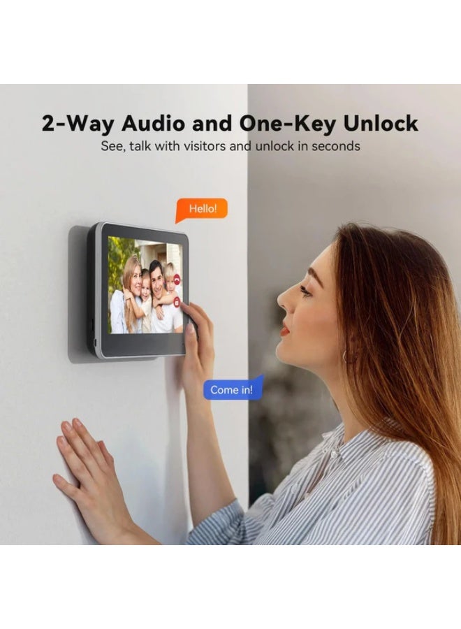 كروني جهاز الاتصال الداخلي الذكي Crony Tl-Ah708-B3 المزود بشاشة تعمل باللمس مقاس 7 بوصات وكاميرا عالية الدقة 1080 بكسل وزاوية واسعة 160 درجة وفتح عن بعد وبطارية تدوم 90 يومًا، مثالي لترقية أمن الفيلا/المنزل. - Image 5