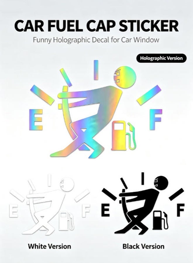 3pcs Car Fuel Cap Stickers,Reflective Oil Shortage Car Body Sticker - Image 1