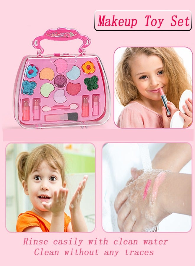 Beauty Makeup Toy Set For Girls with Portable Makeup Box Foldable Makeup Kit 15x6.5x16cm Safe & Non-Toxic Kids Makeup Toys ﻿Pretend Fun Play Toy