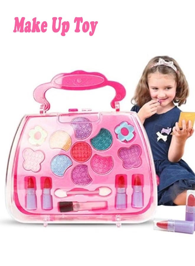 Beauty Makeup Toy Set For Girls with Portable Makeup Box Foldable Makeup Kit 15x6.5x16cm Safe & Non-Toxic Kids Makeup Toys ﻿Pretend Fun Play Toy