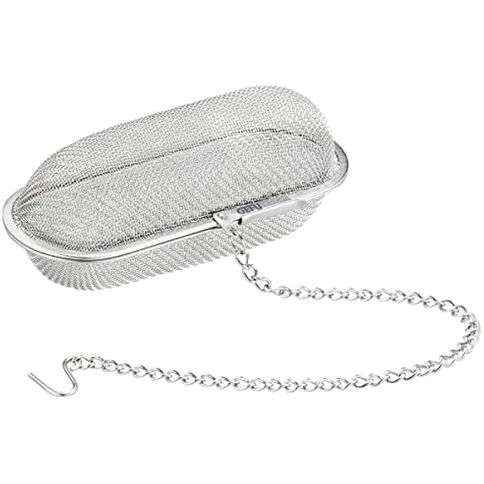 GEFU 12911 Infusio Spice Strainer  Extra Large Spice Ball Herb Strainer For Spices And Herbs Tea Strainer Tea Filter With Hanging Chain Stainless Steel Fine Mesh - Image 1