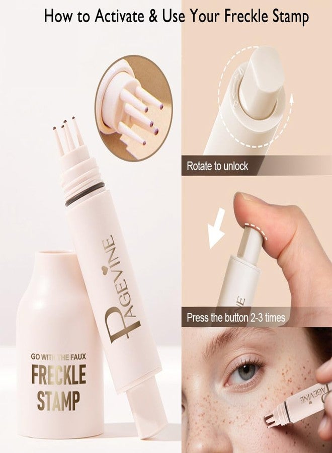 BAISEN DIARY Faux Freckle Stamp Pen - Upgraded Liquid Freckle Marker with Multi-Prong Soft Tip, Air Cushion Applicator for Natural Sun-Kissed Look, Long-Lasting Freckle Makeup Tool (2# Medium) - Image 2