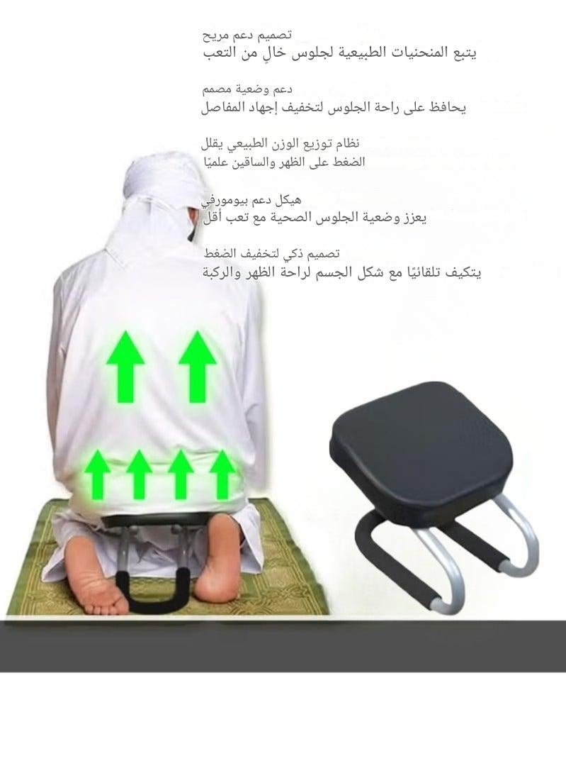 لارافيل كرسي السجود هو كرسي صلاة للمسلمين - كرسي دعم الصلاة، مقعد جلدي مبطن، تصميم مريح لوضعية صلاة مريحة، كرسي تأمل، كرسي ركوع للصلاة الذهنية، كرسي يوغا، أسود، 25 × 28 × 12 سم كرسي السجود من قيام، راحة ودعم أثناء الصلاة كرسي لسجود كرسي صلاة كرسي الصلاه كرسي سجود - Image 3