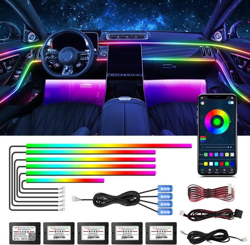 WEBUPAR Dreamcolor Acrylic Interior Lights - 10 in 1 LED Strip Lights with APP Control and 213 Color Modes - Image 1