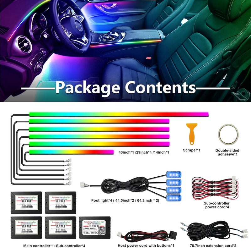 WEBUPAR Dreamcolor Acrylic Interior Lights - 10 in 1 LED Strip Lights with APP Control and 213 Color Modes - Image 5