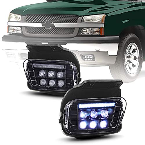 Tecoom LED Fog Lights with Daytime Running Lamps Compatible with 2003-2007 Chevrolet Avalanche Silverado 1500/2500/3500 Classic - Image 1