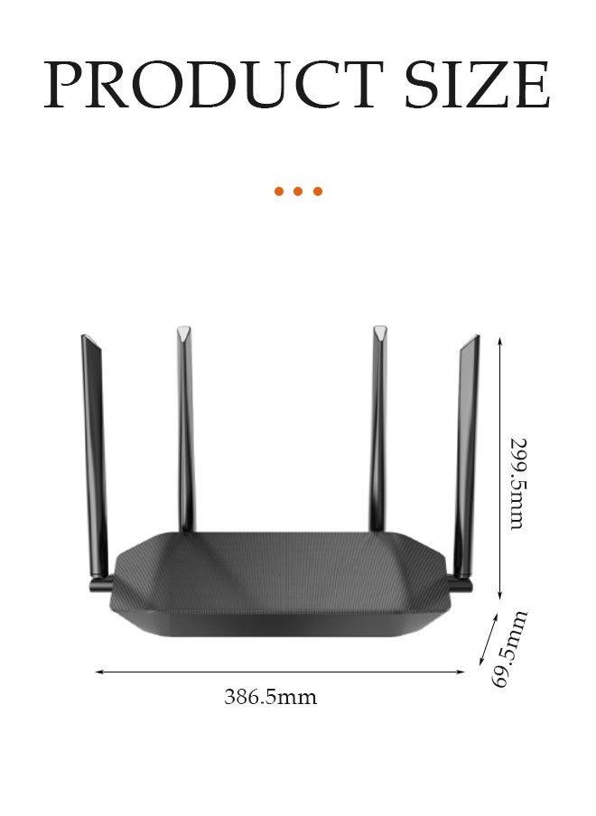DUNISO WiFi repeater, network extender, signal enhancer, router WiFi range extender, 1200Mbps, can further expand network range, suitable for offices and homes (black)  - Image 2
