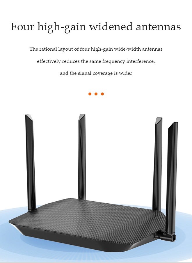 DUNISO - WiFi repeater, network extender, signal enhancer, router WiFi range extender, 1200Mbps, can further expand network range, suitable for offices and homes (black) - Image 1
