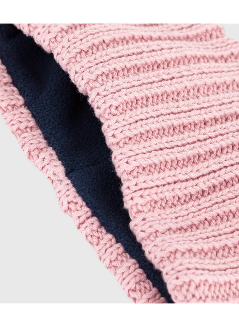Petit Bateau Babies' fleece-lined knitted snood