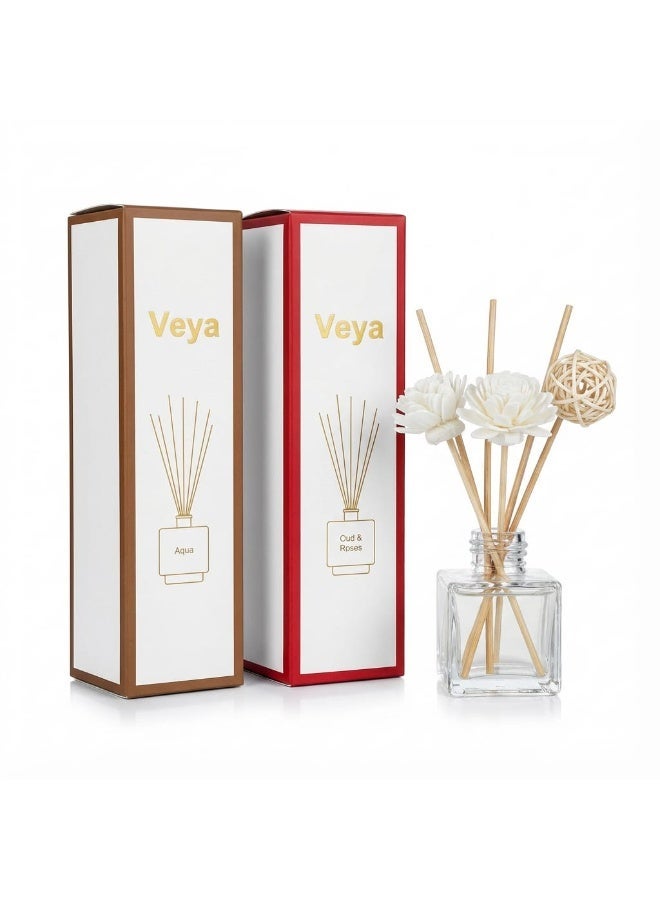 ڤيا VEYA فواحة أعواد عطرية فيا من قطعتين - روز وجاردينيا – 50 مل - Image 1