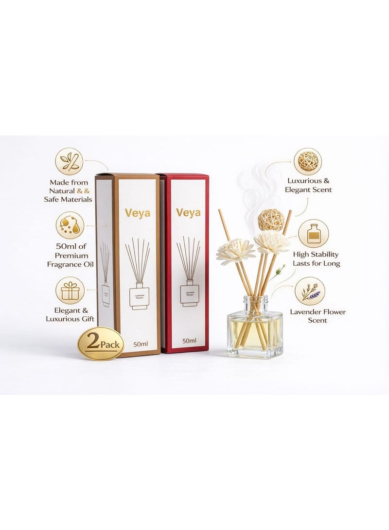 ڤيا VEYA فواحة أعواد عطرية فيا من قطعتين - روز وجاردينيا – 50 مل - Image 4