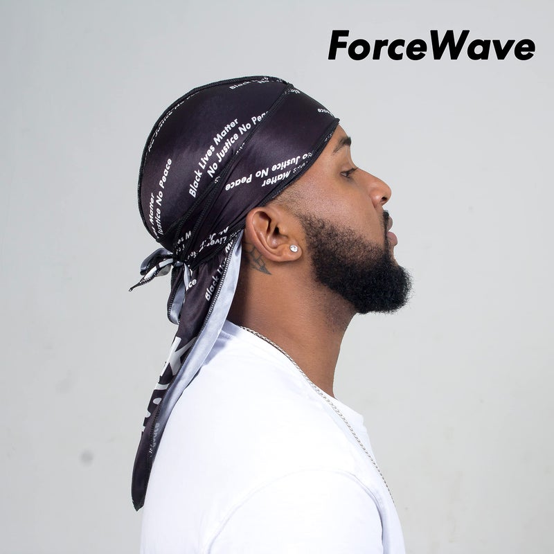 ForceWave Durags for Men, 4 Pcs Silk Design Doo Rag for Wave, Braids, Dreads & Locks - Image 2