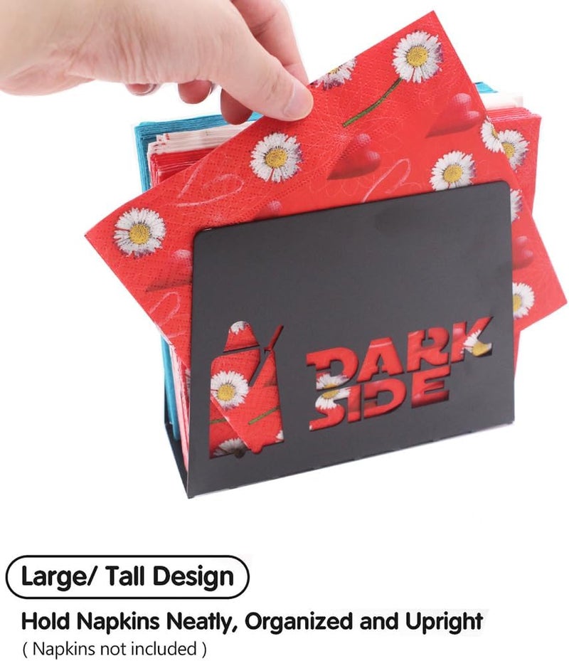 Finex BLACK Dark Side Light Side Premium Stainless Steel Napkin Holder Stand for home kitchen dinner table theme party RV camper restaurant - Image 4