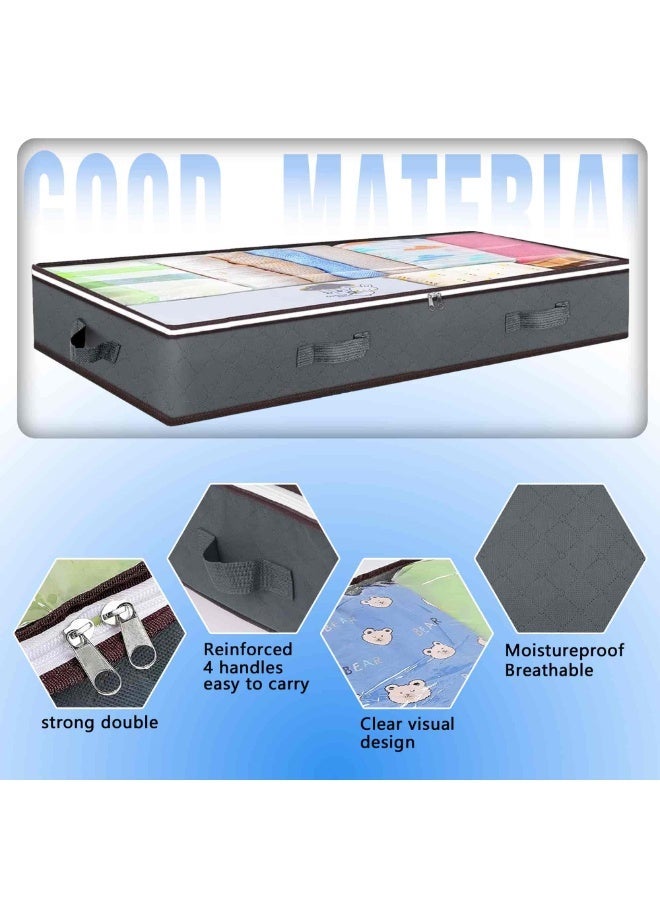 أنمي حاويات تخزين تحت السرير، سعة ٩٠ لتر (٤ قطع) - قابلة للطي ومتعددة الاستخدامات - Image 2